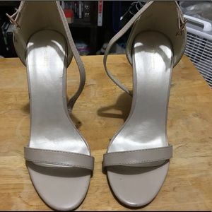 Nude single strap heels
